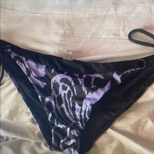 Women's Black and Purple Bikini Bottom